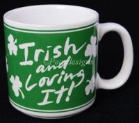Russ Berrie IRISH AND LOVING IT Shamrock Coffee Mug